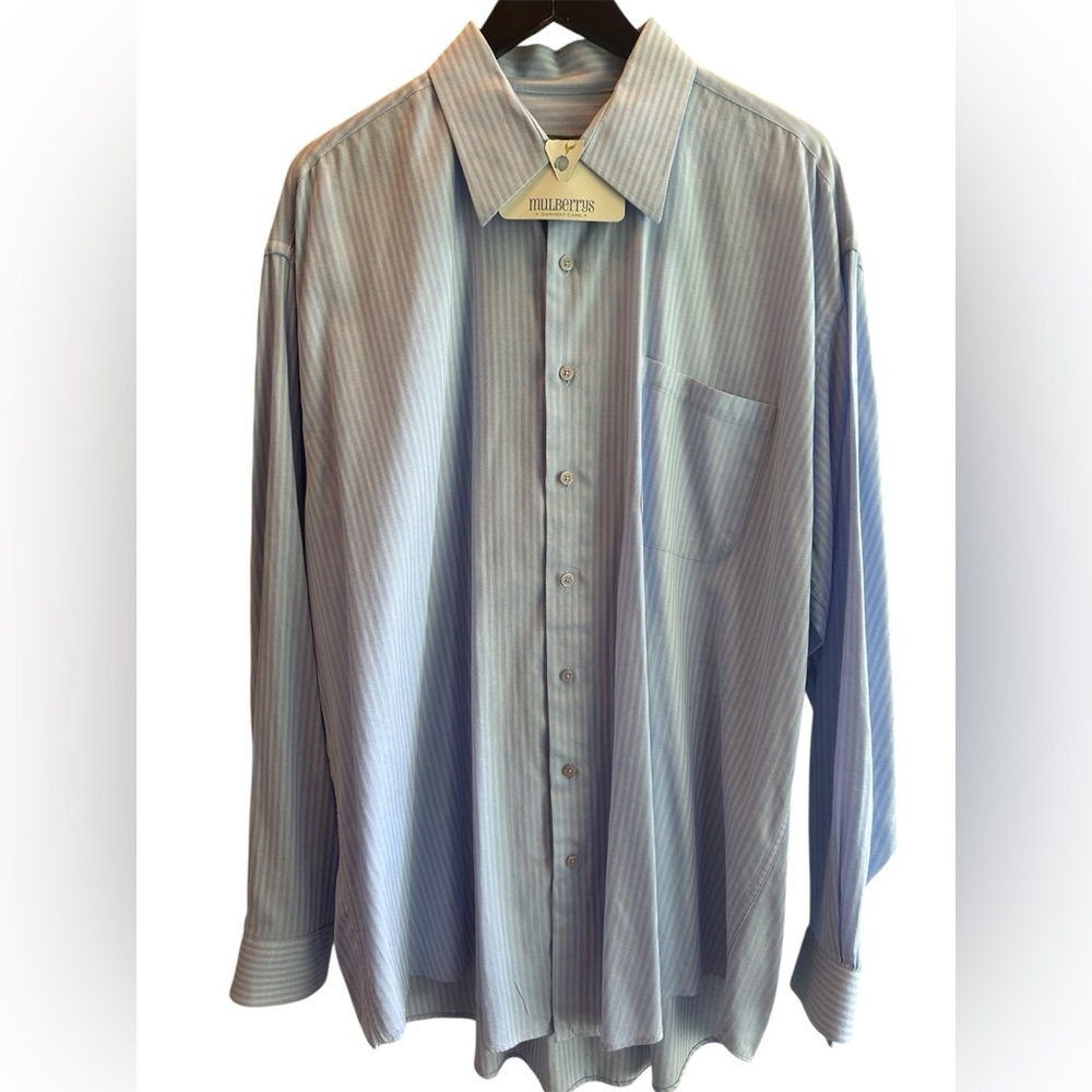 JHane Barnes Blue Striped Button-Up Shirt